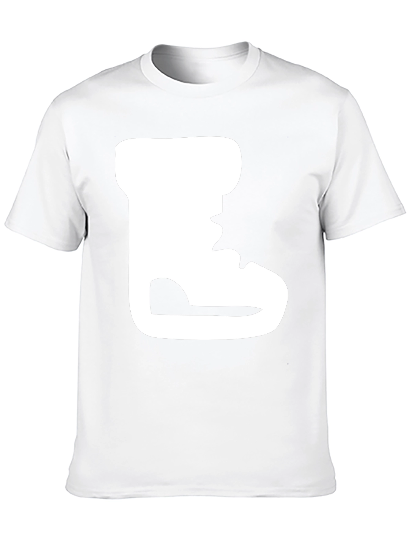 Black T-Shirt with White Boot Print