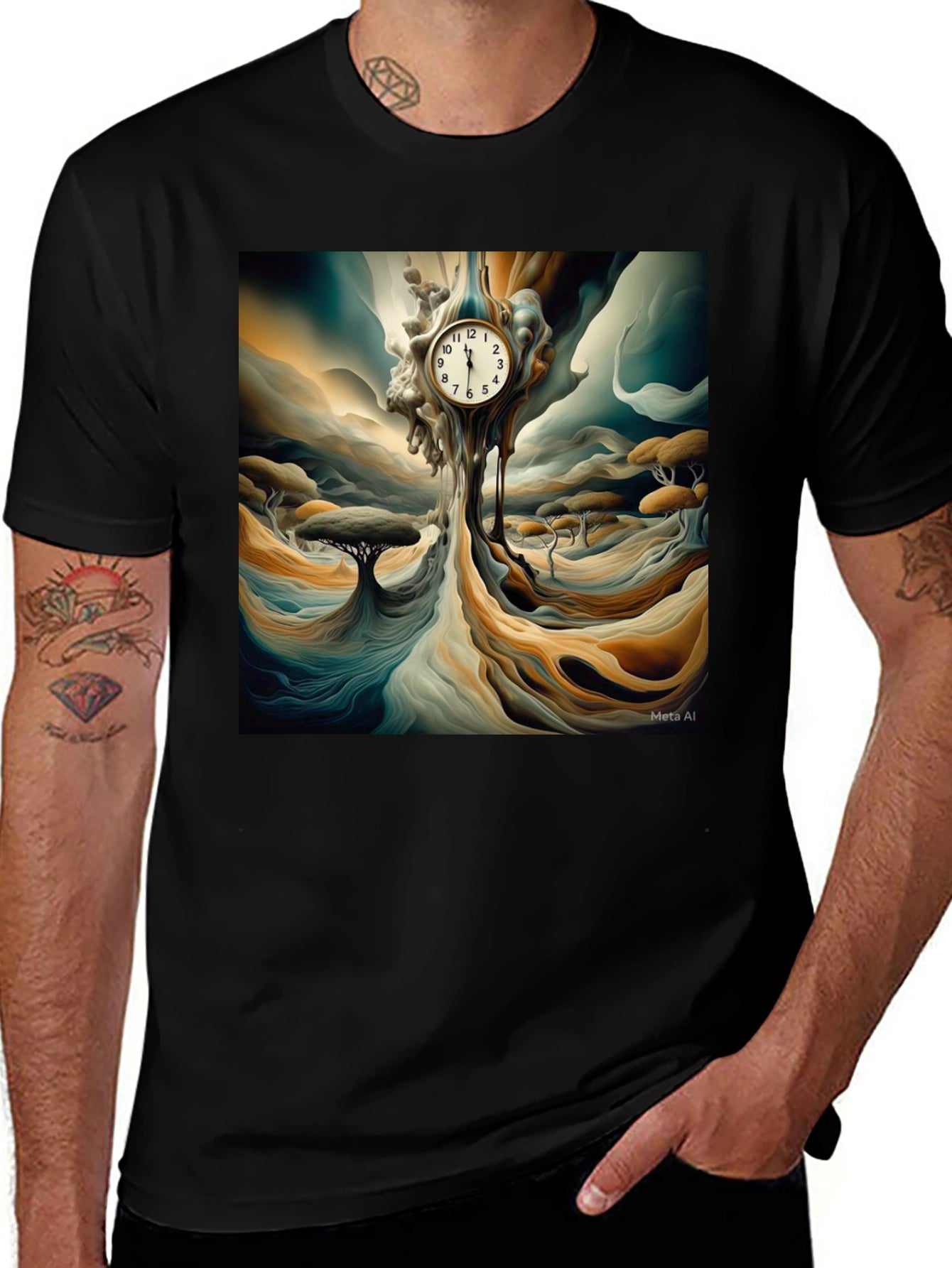 Surreal Melting Clock T-Shirt