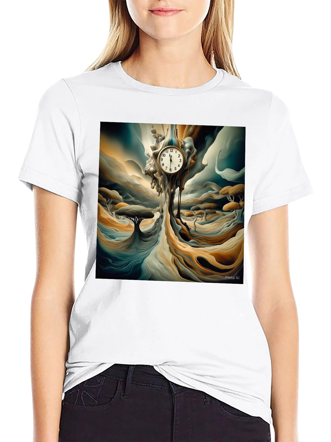 Surreal Melting Clock T-Shirt