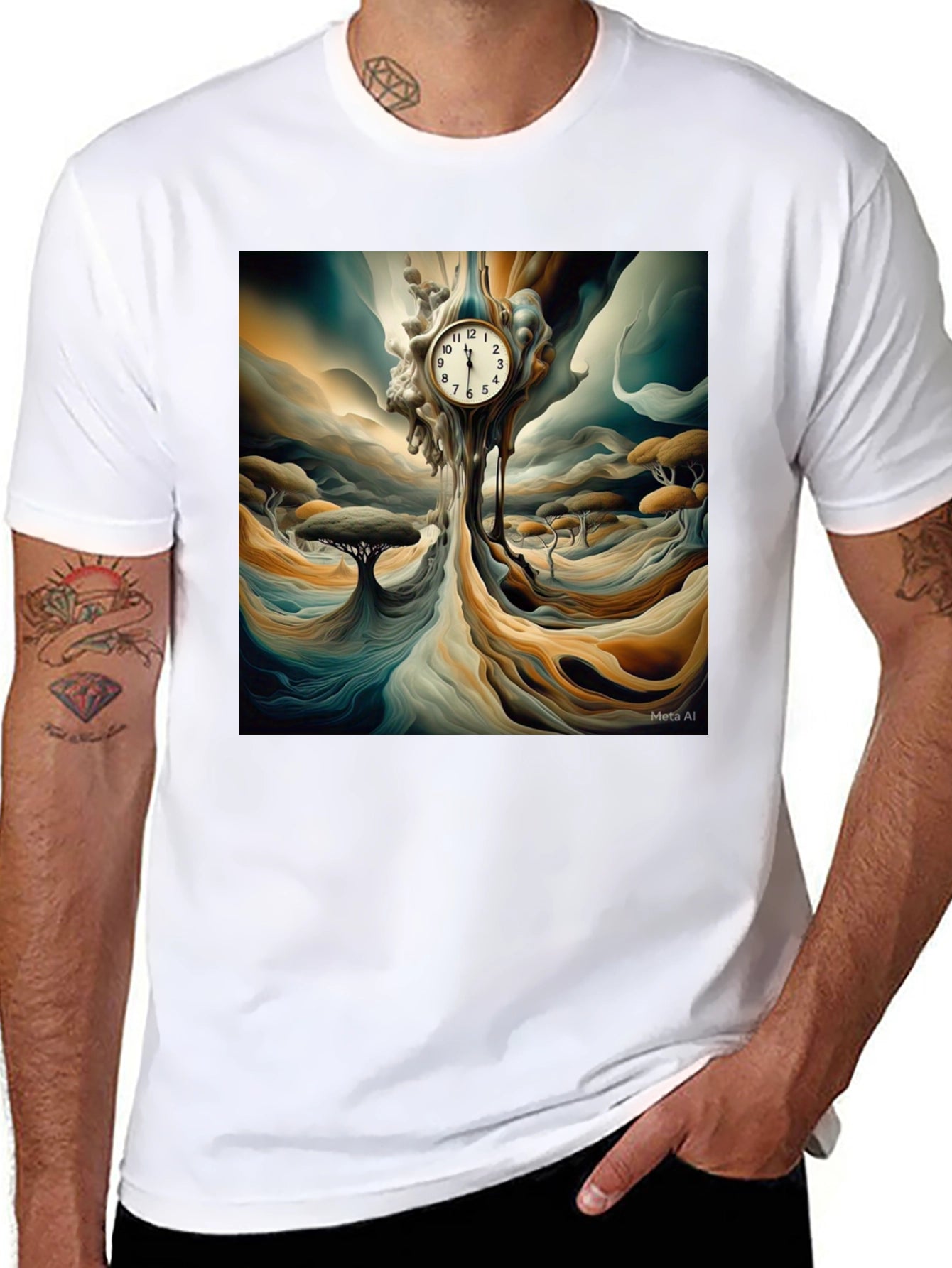 Surreal Melting Clock T-Shirt