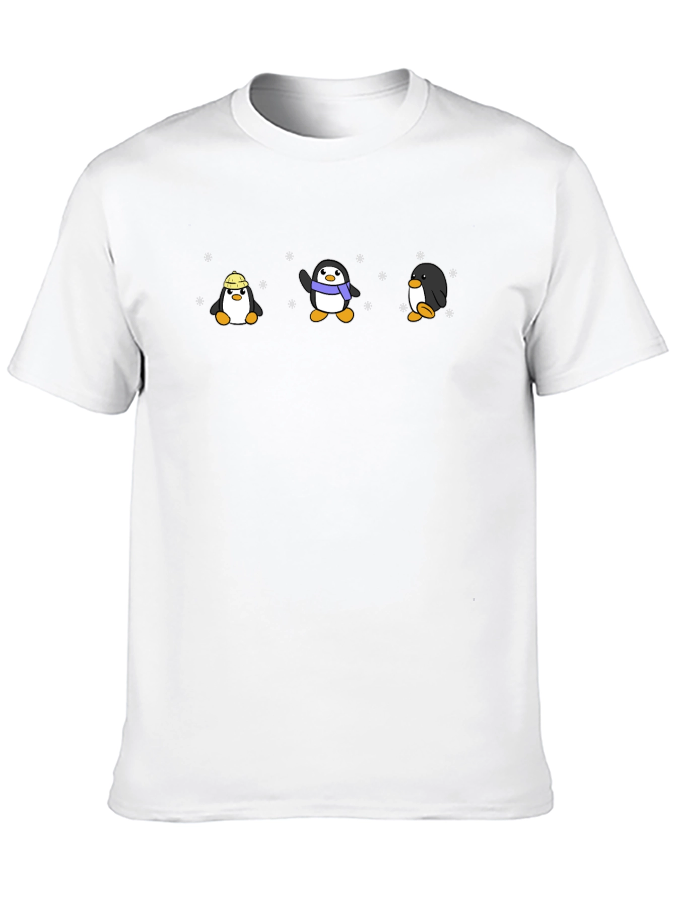 Penguin Cartoon Graphic Print Black T-Shirt