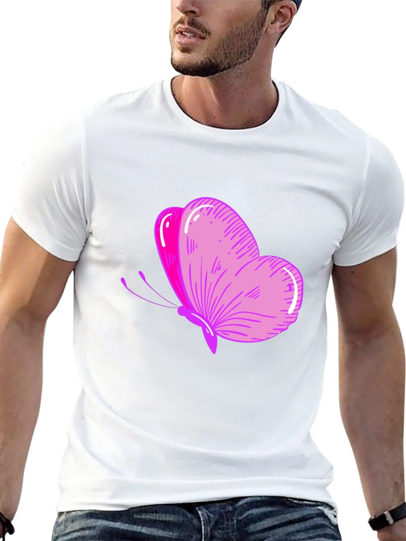 Butterfly Graphic Tee - Stylish Black T-Shirt