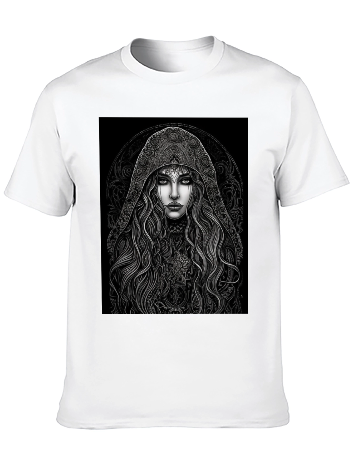 Mystic Maiden Graphic Tee - Black Cotton Blend