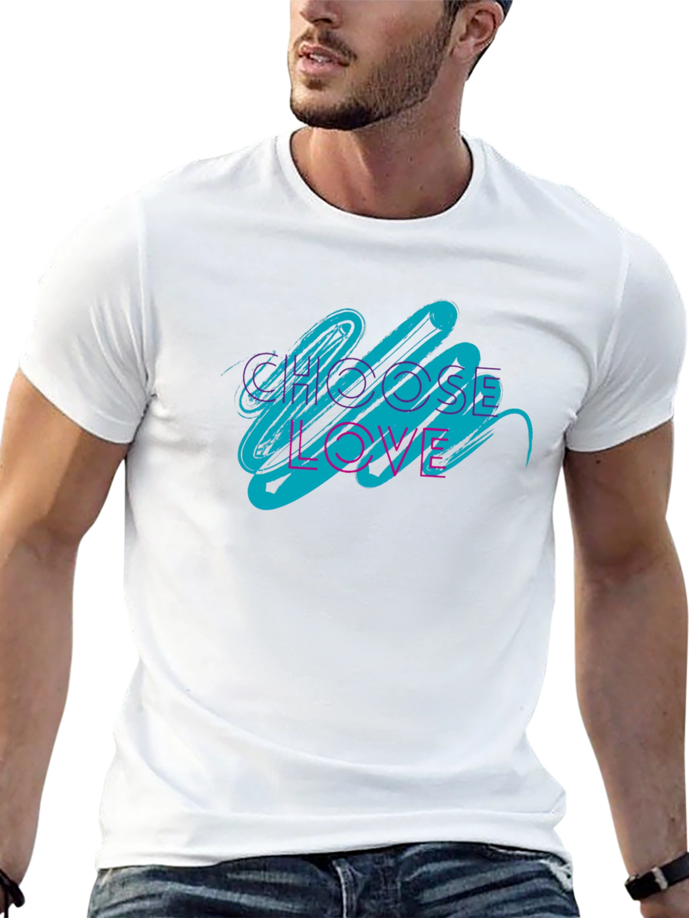 Choose Love Graphic Tee - Black Crew Neck Shirt