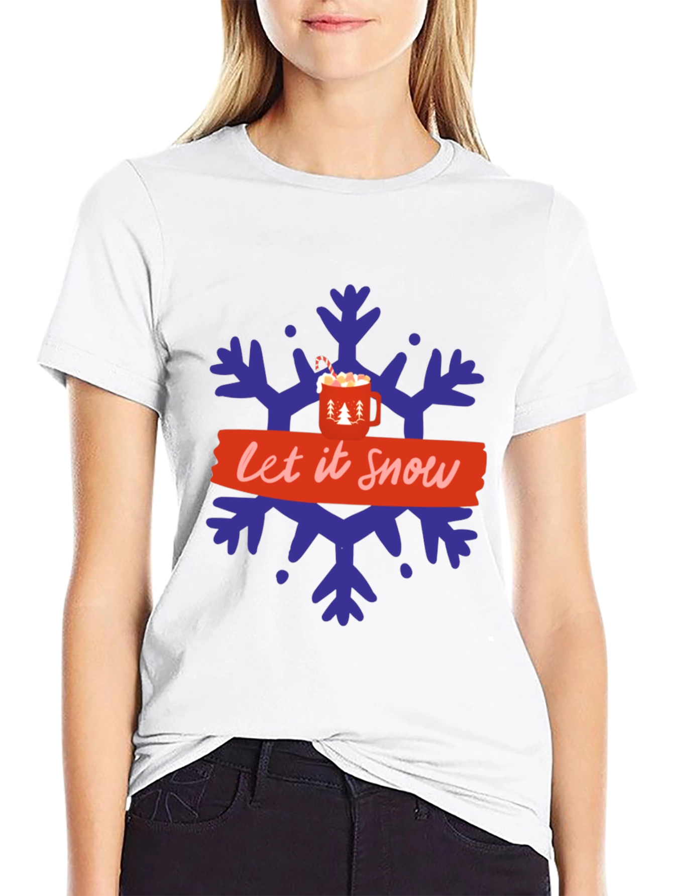 Festive Let it Snow Snowflake Graphic Tee