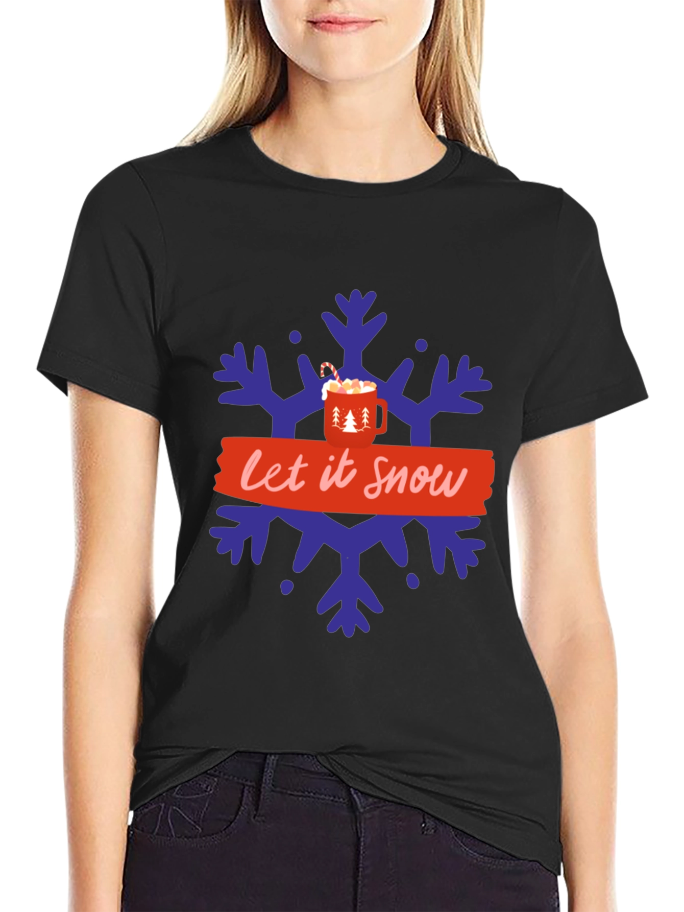 Festive Let it Snow Snowflake Graphic Tee
