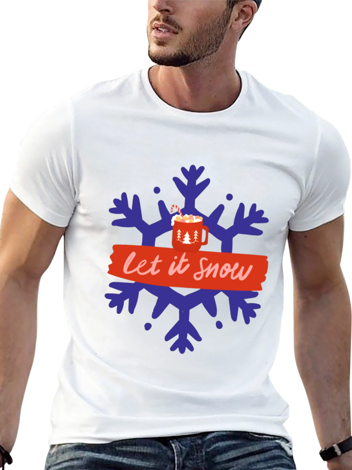Festive Let it Snow Snowflake Graphic Tee