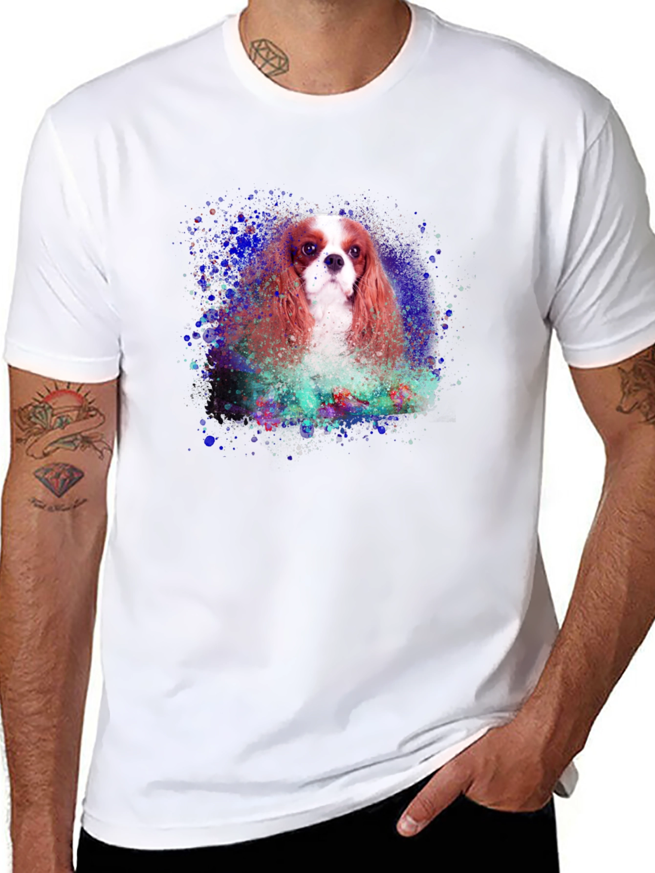 Dog Watercolor Graphic T-Shirt