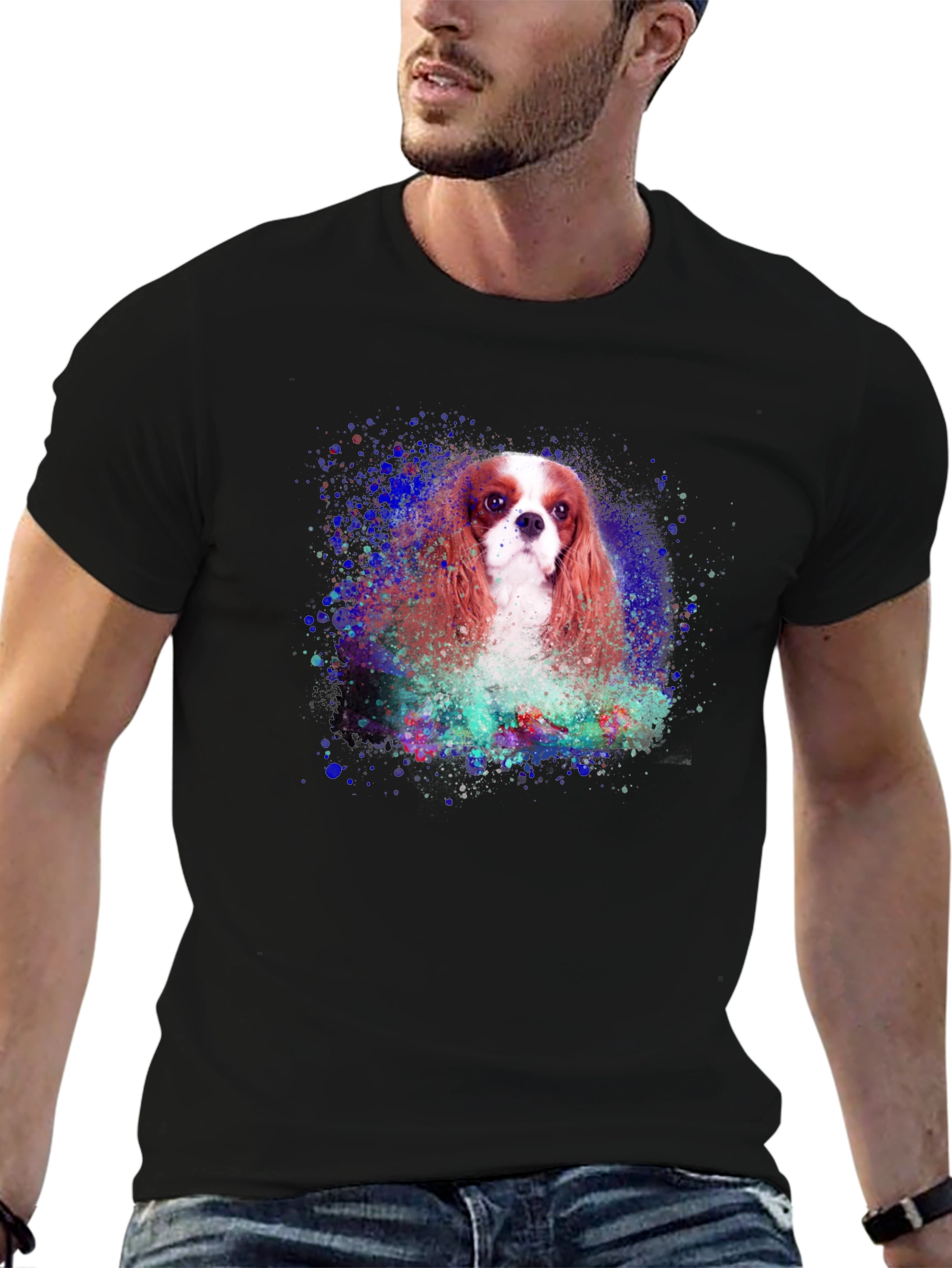 Dog Watercolor Graphic T-Shirt
