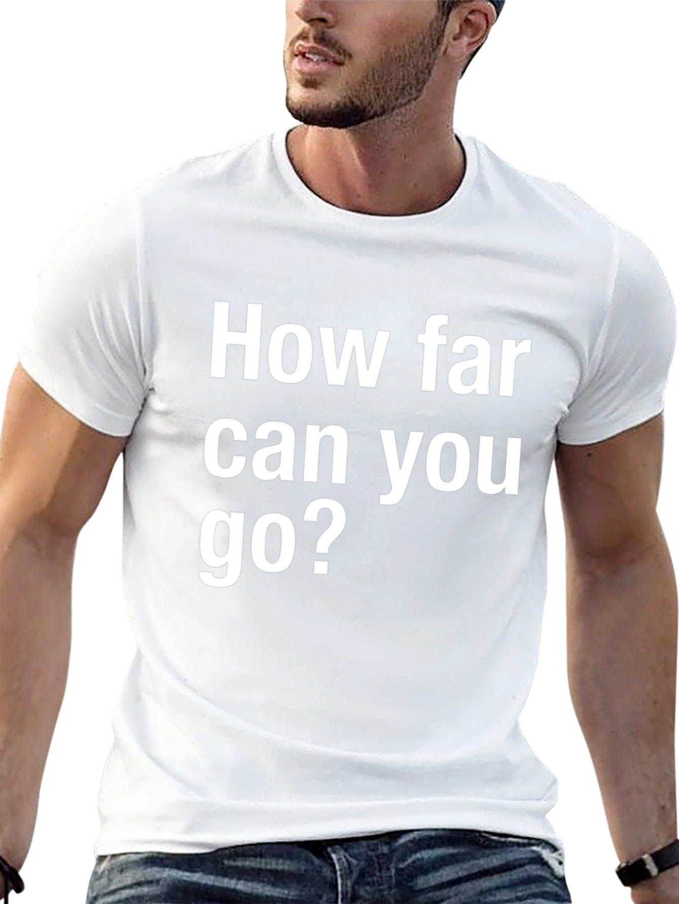 Motivational Black T-Shirt: How Far Can You Go?