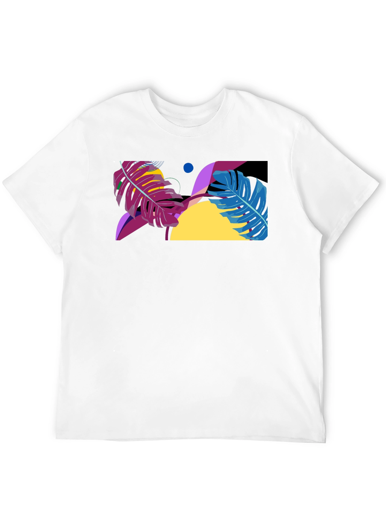 Abstract Leaf Graphic Black T-Shirt