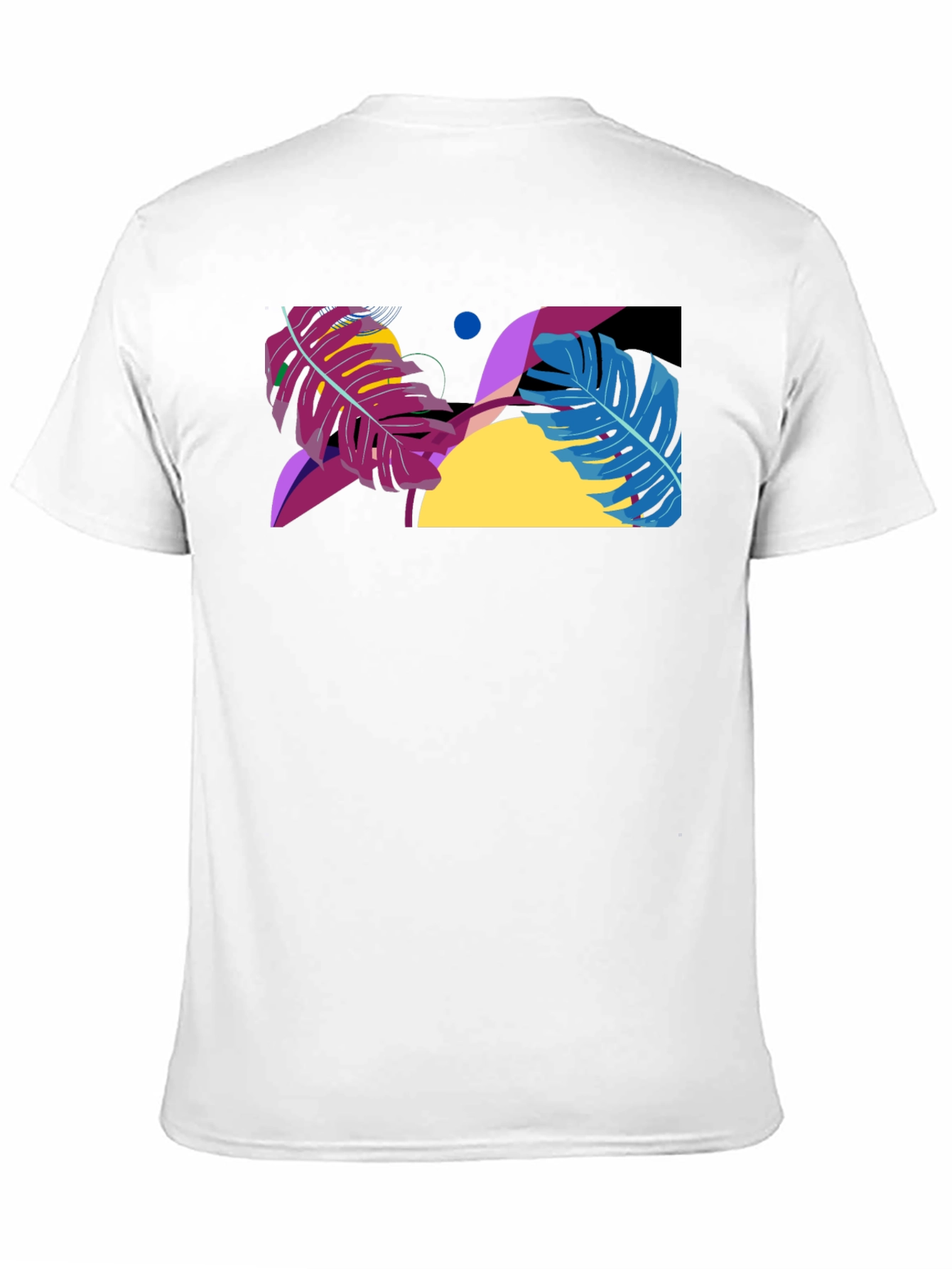 Abstract Leaf Graphic Black T-Shirt