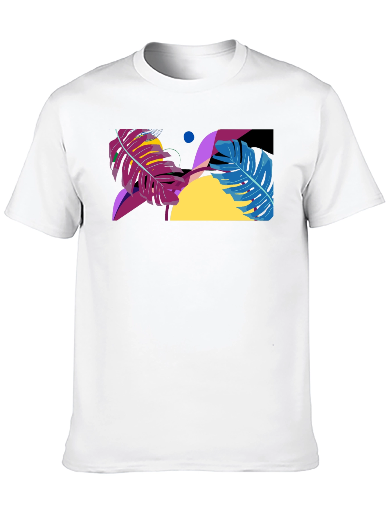 Abstract Leaf Graphic Black T-Shirt