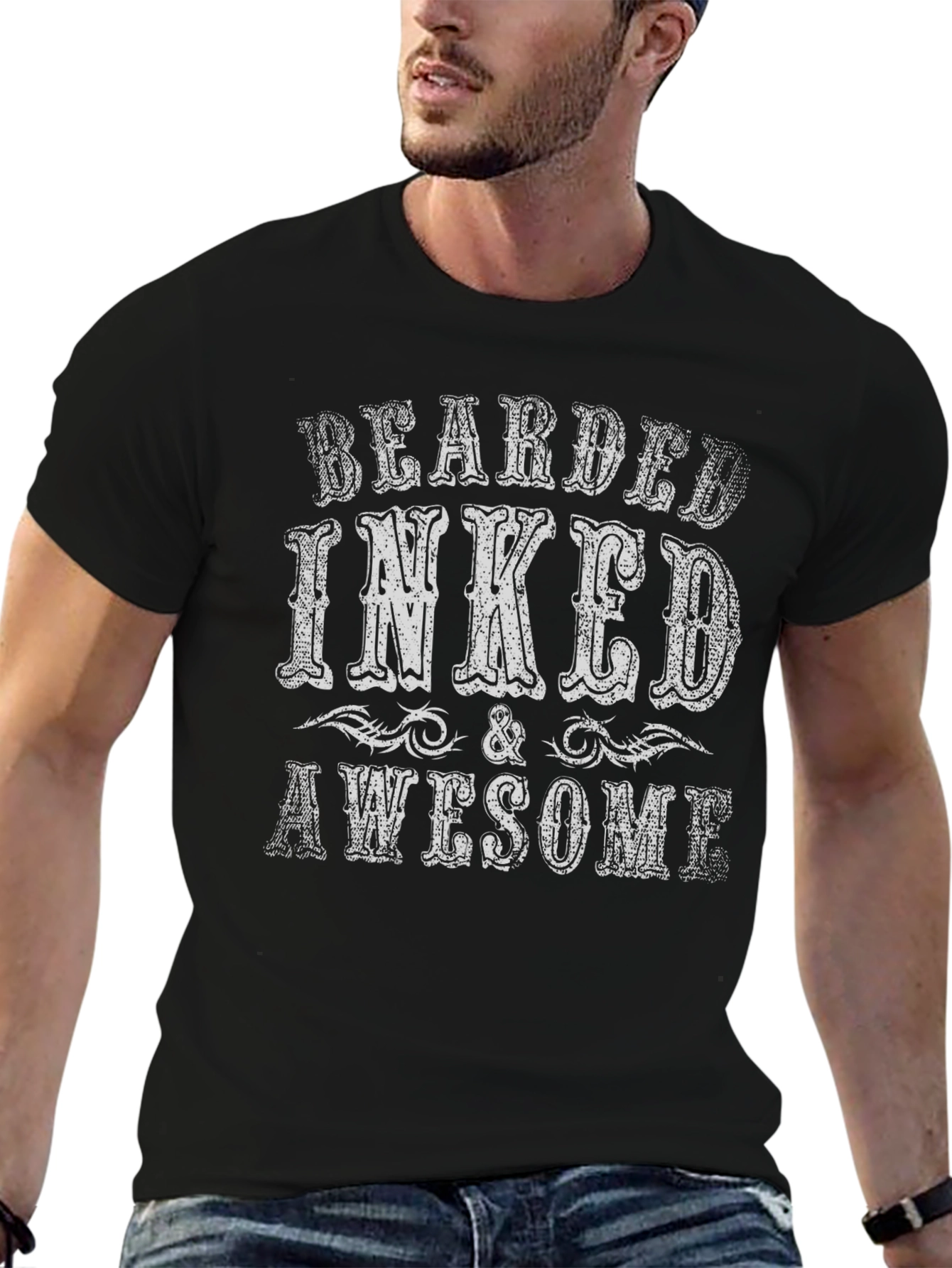 Bearded Inked & Awesome Graphic T-Shirt