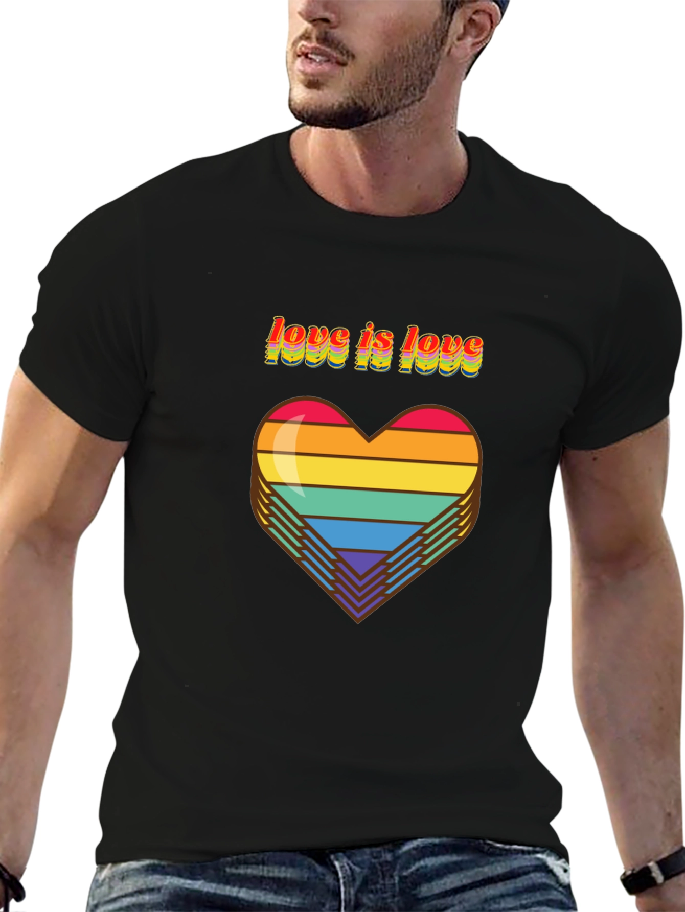 Love Is Love Pride Rainbow Heart T-Shirt