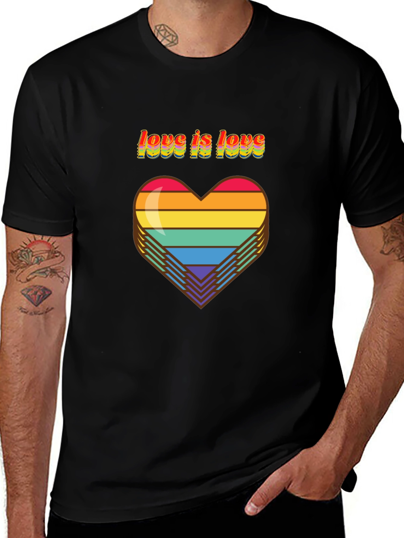 Love Is Love Pride Rainbow Heart T-Shirt