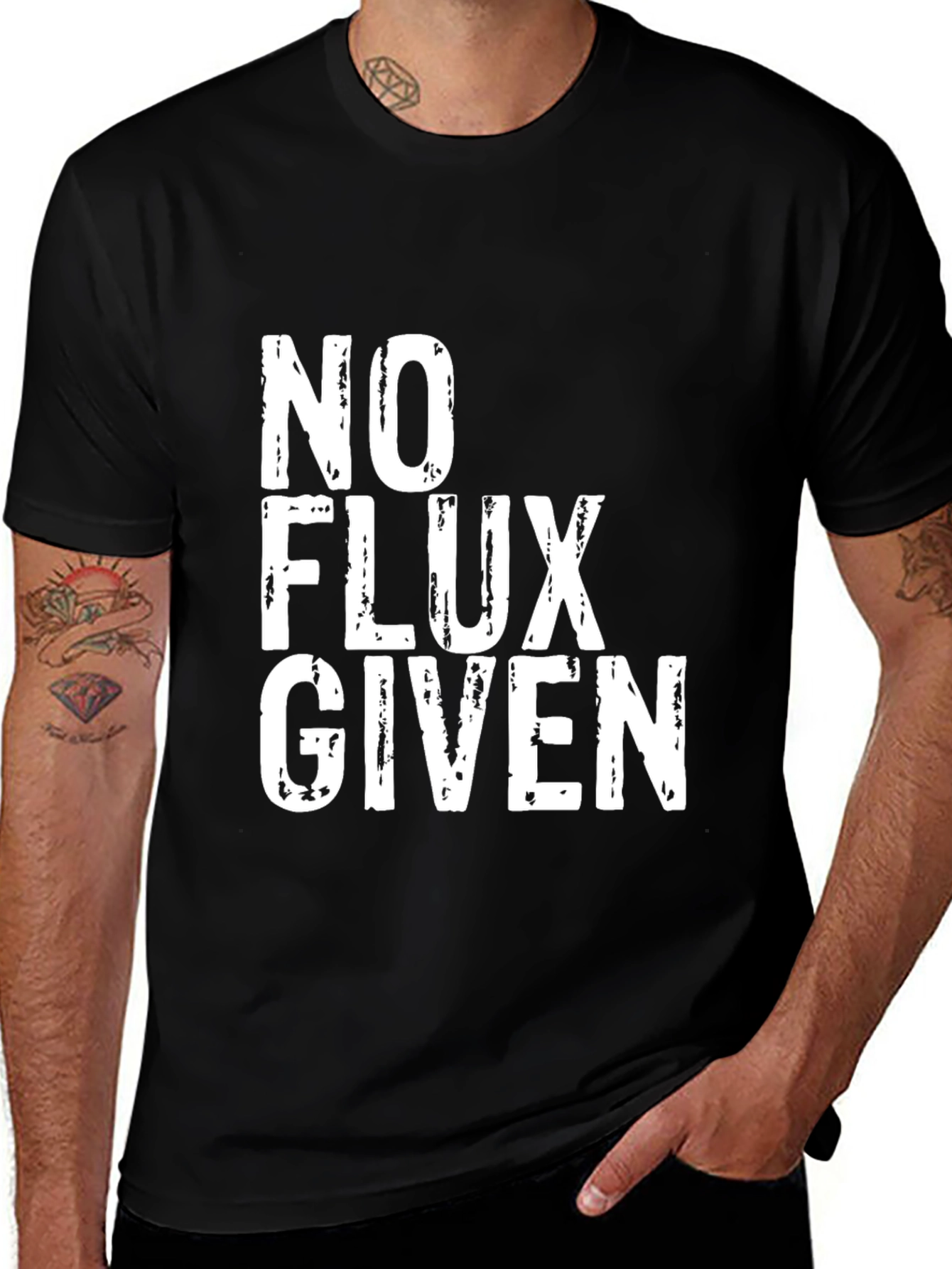 No Flux Given Graphic T-Shirt - Black Cotton Tee