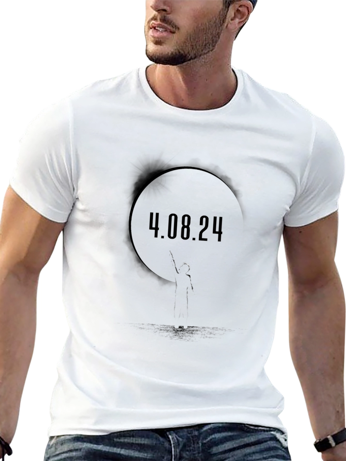 4.08.24 Graphic Black T-Shirt
