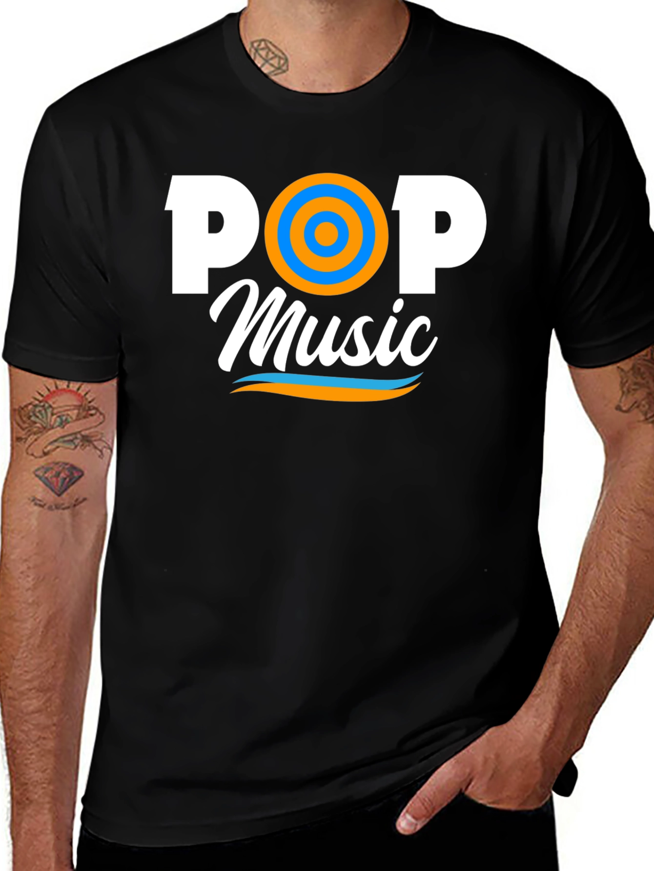 Pop Music Graphic T-Shirt - Black