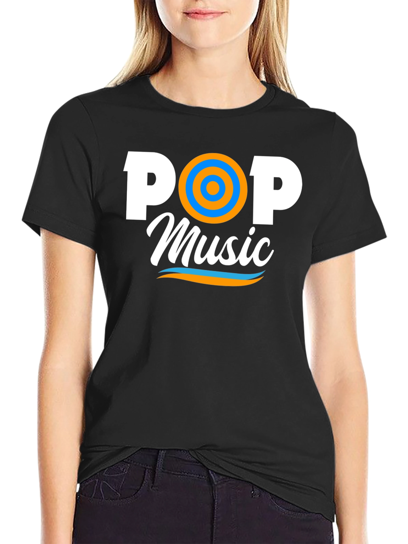 Pop Music Graphic T-Shirt - Black