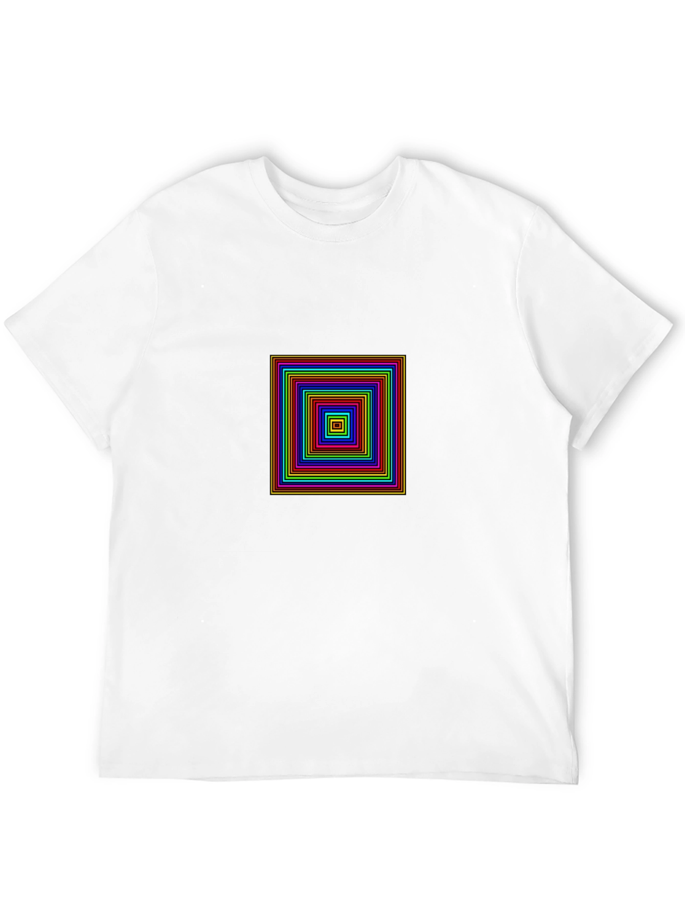Geometric Square Design Black T-Shirt