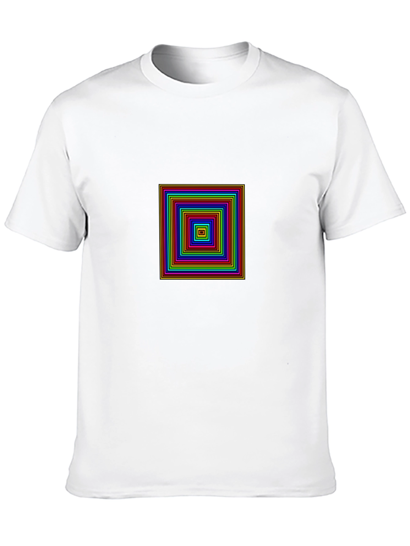 Geometric Square Design Black T-Shirt