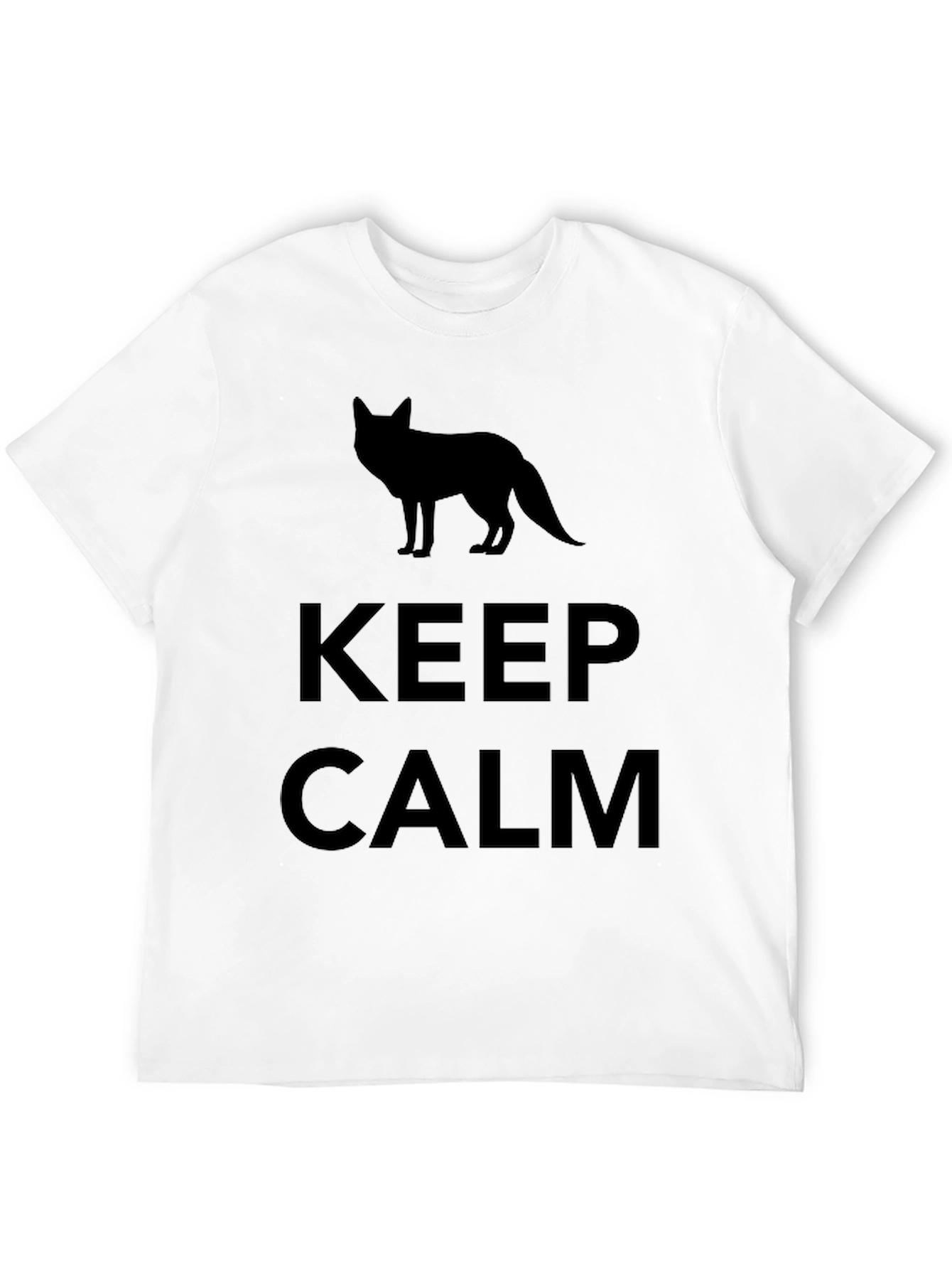 Keep Calm Fox Silhouette Black T-Shirt