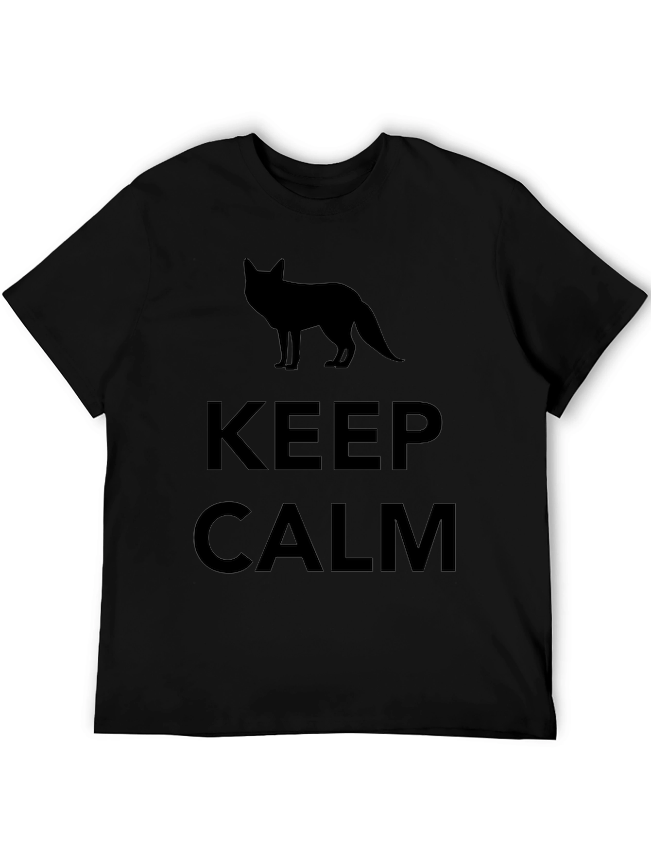 Keep Calm Fox Silhouette Black T-Shirt