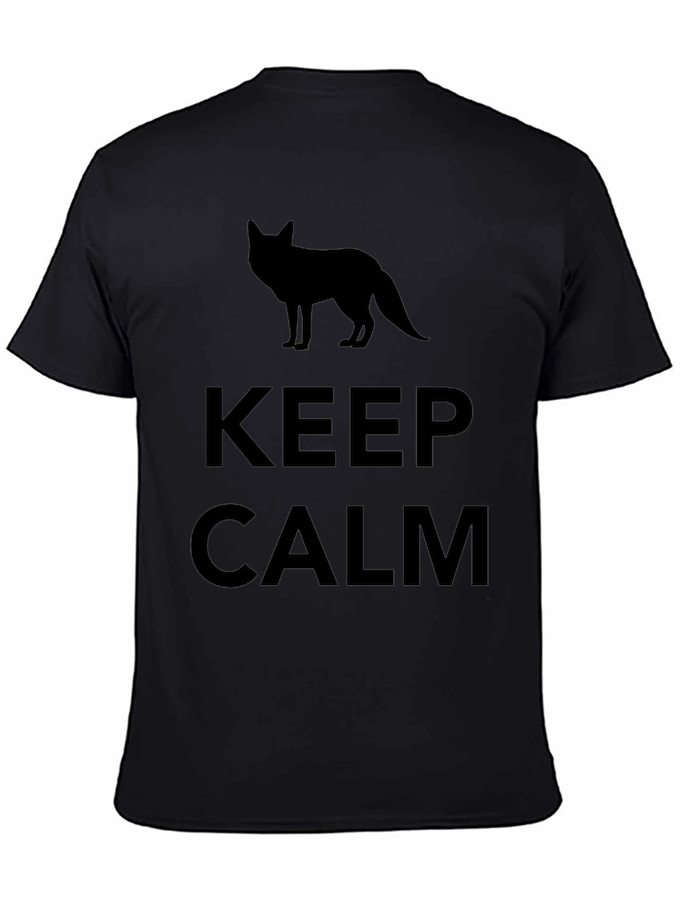 Keep Calm Fox Silhouette Black T-Shirt