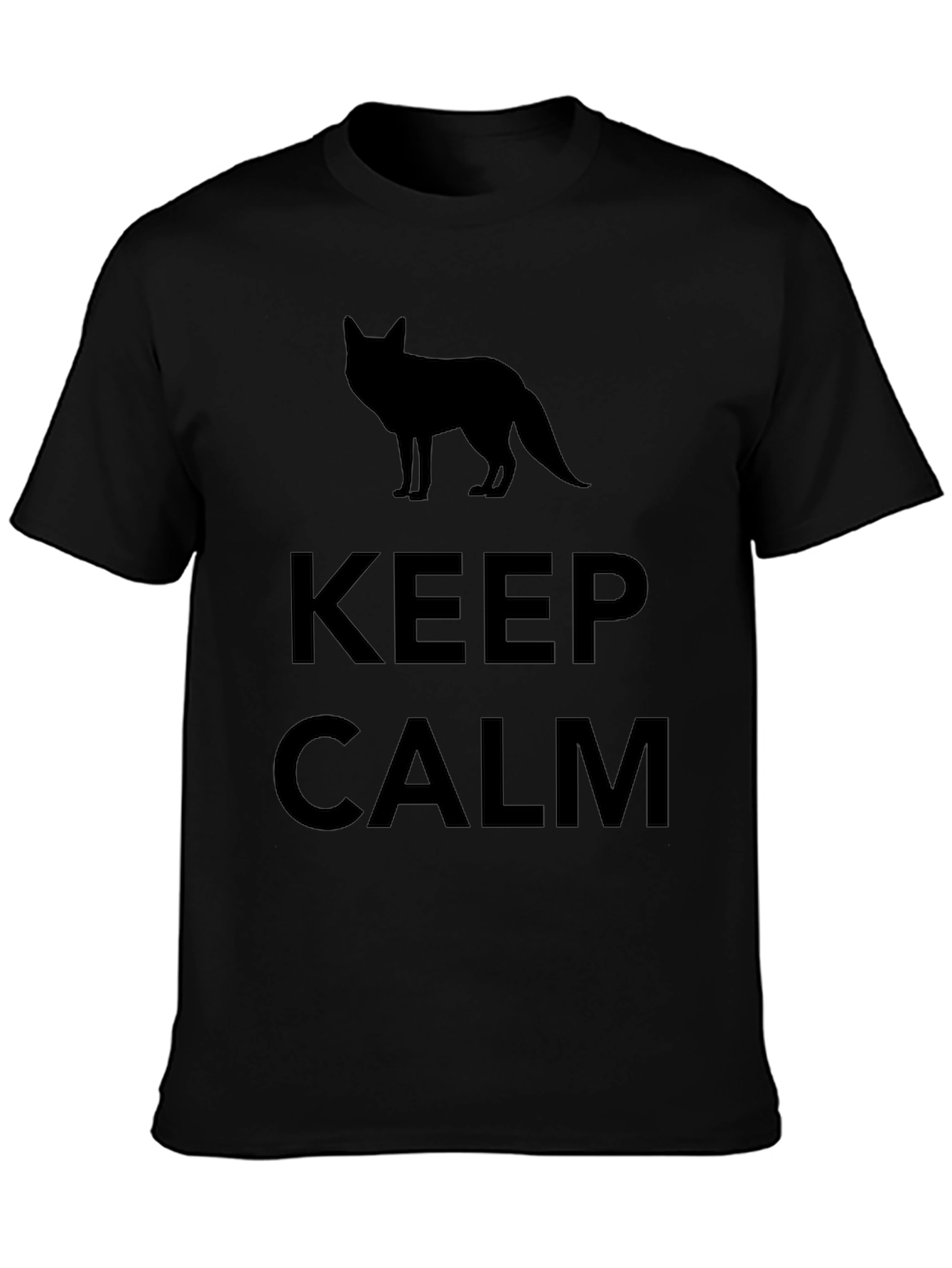 Keep Calm Fox Silhouette Black T-Shirt