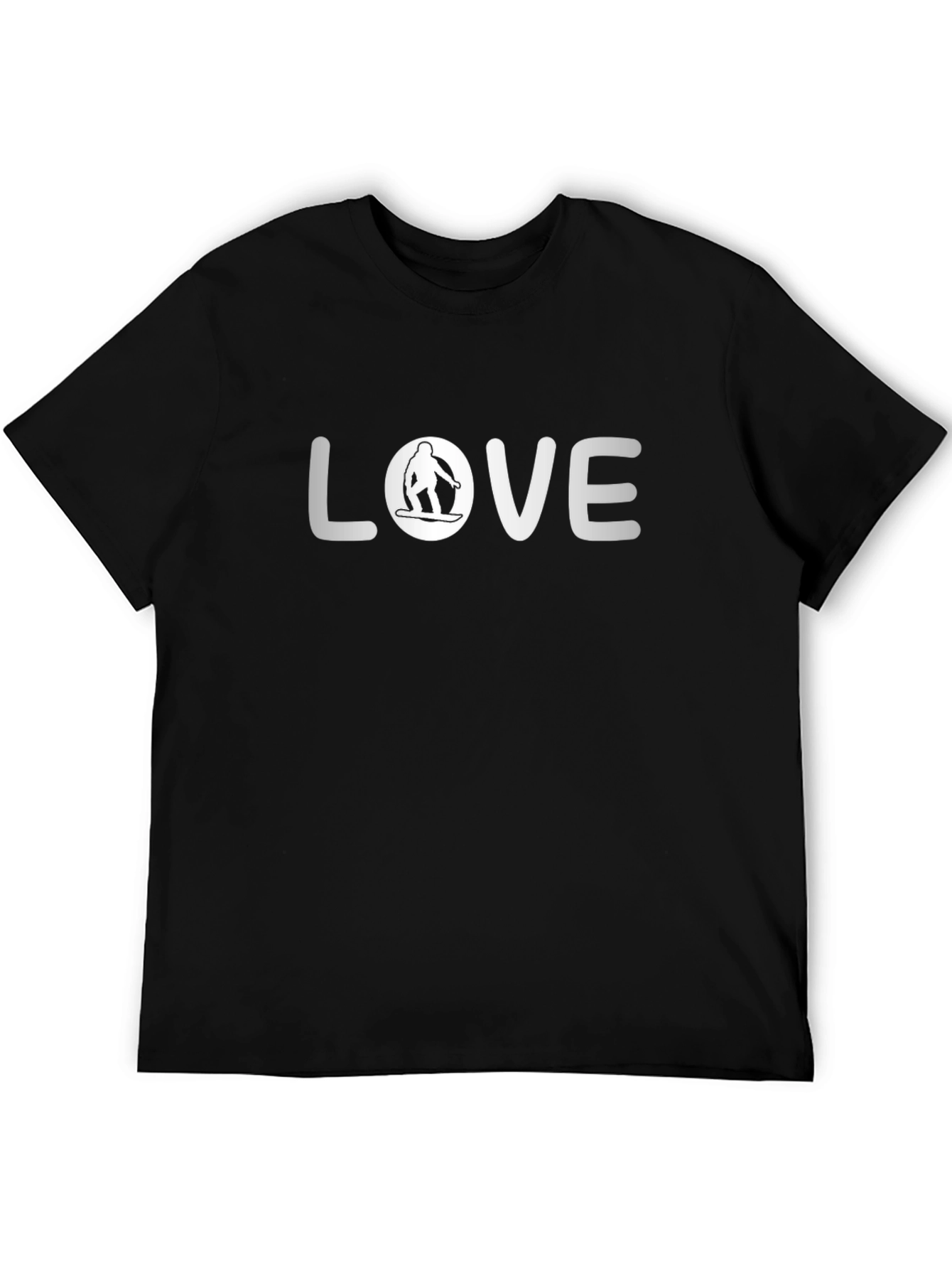Love Snowboarding Graphic T-Shirt - Black