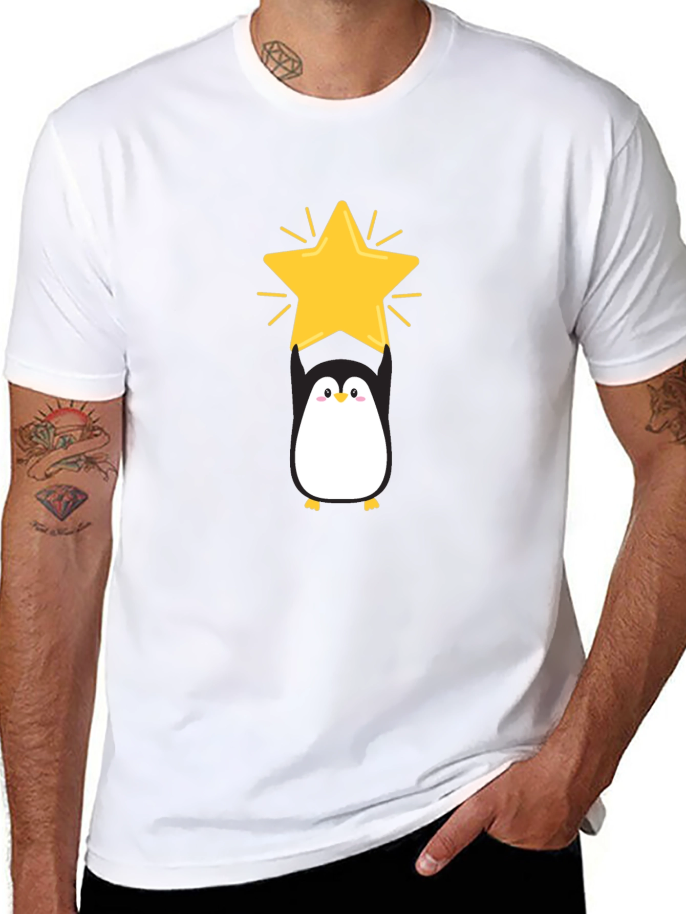 Penguin Star Black T-Shirt