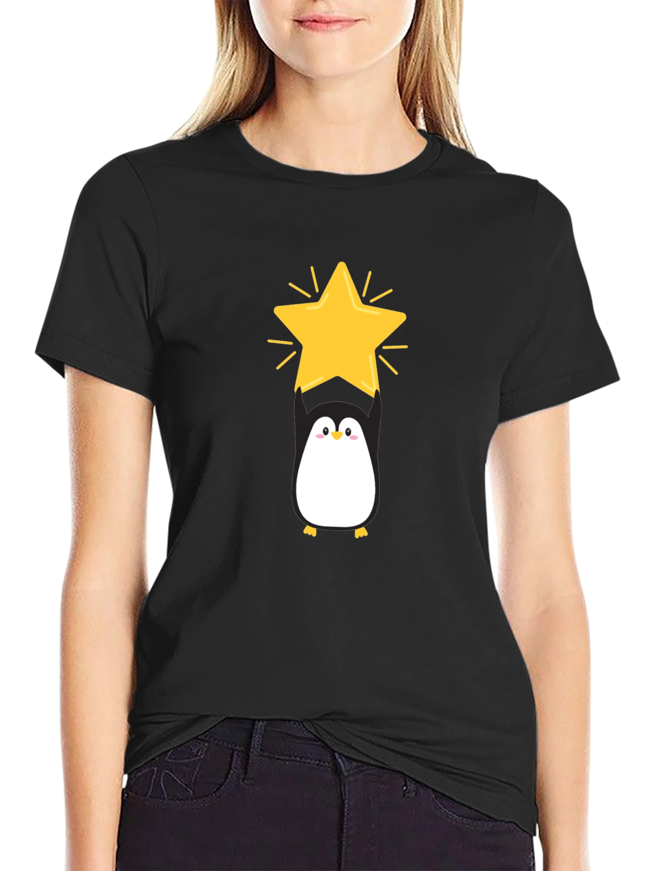 Penguin Star Black T-Shirt