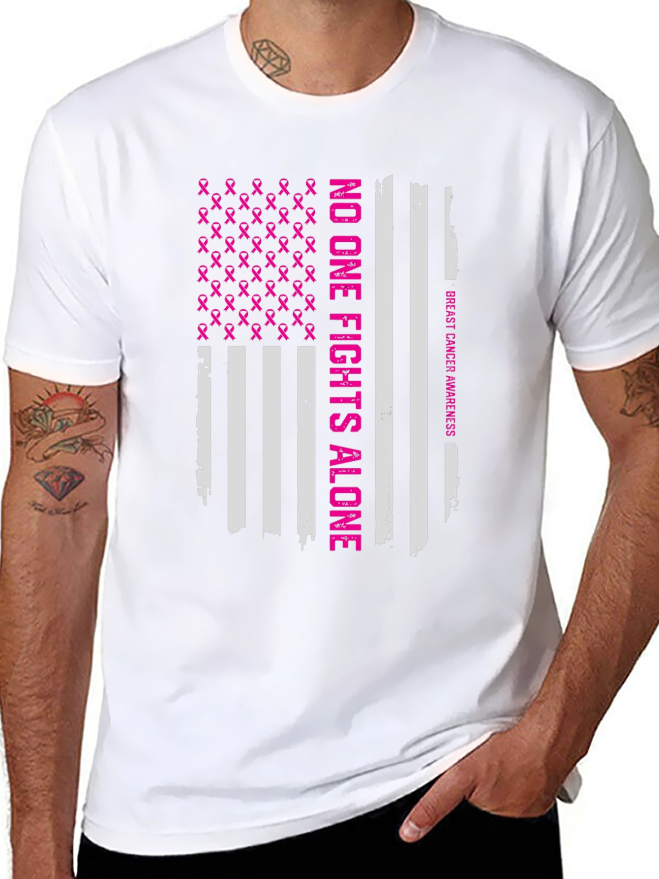Breast Cancer Awareness Flag T-Shirt