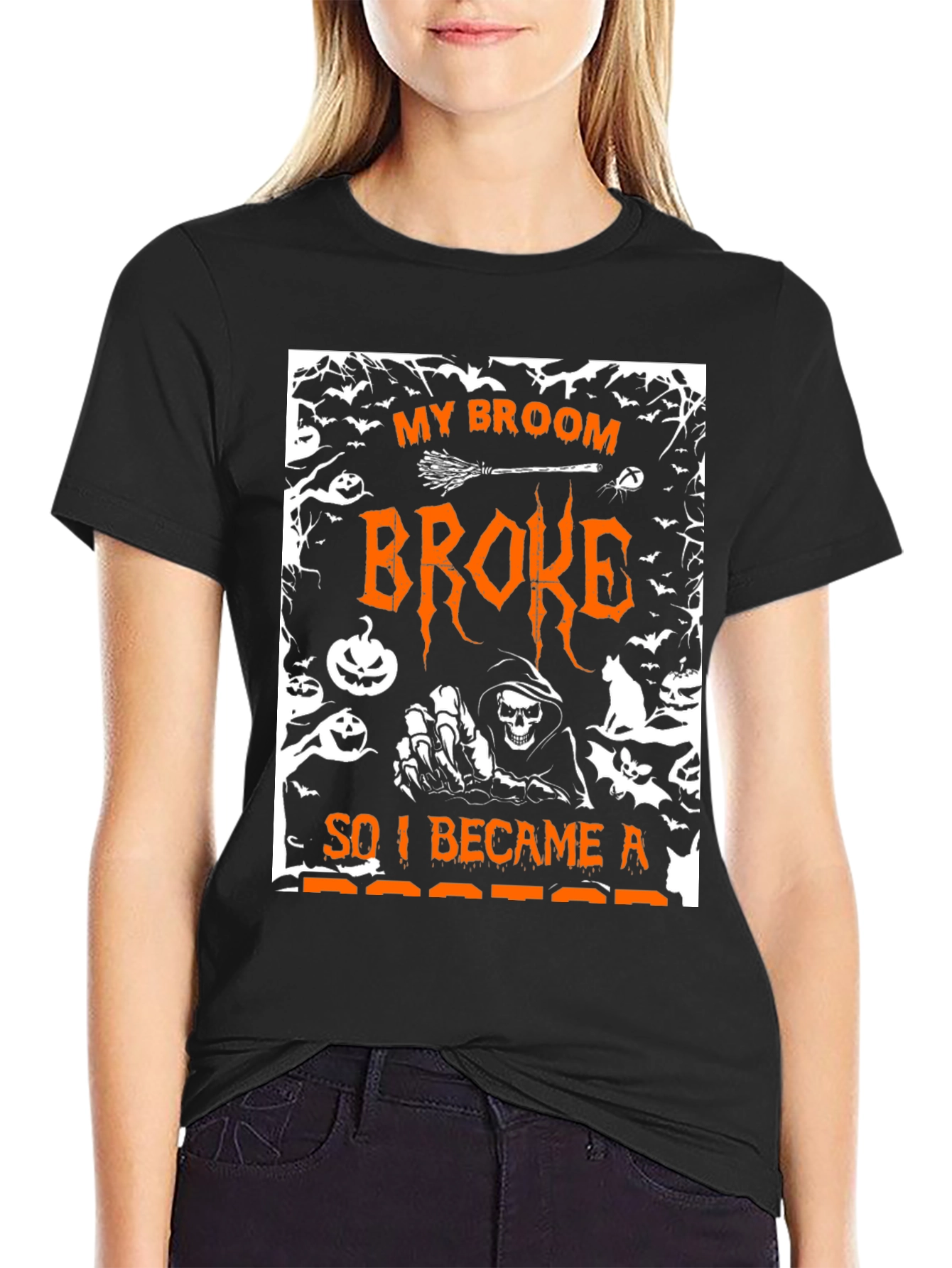 Halloween Broom Broke Doctor T-Shirt