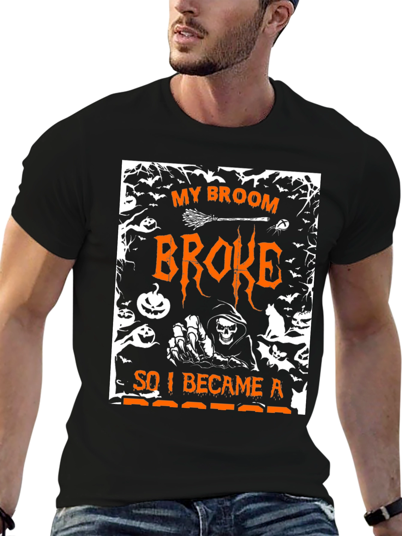 Halloween Broom Broke Doctor T-Shirt