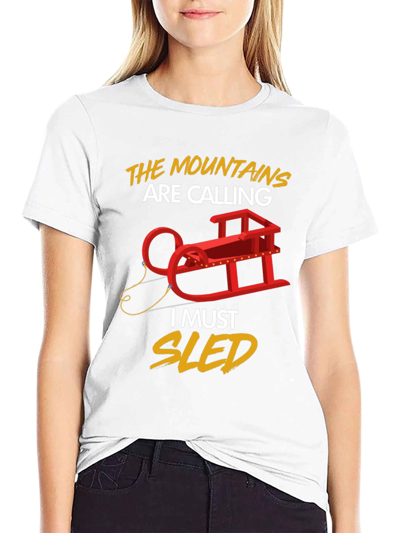 Mountains Are Calling Sledding T-Shirt
