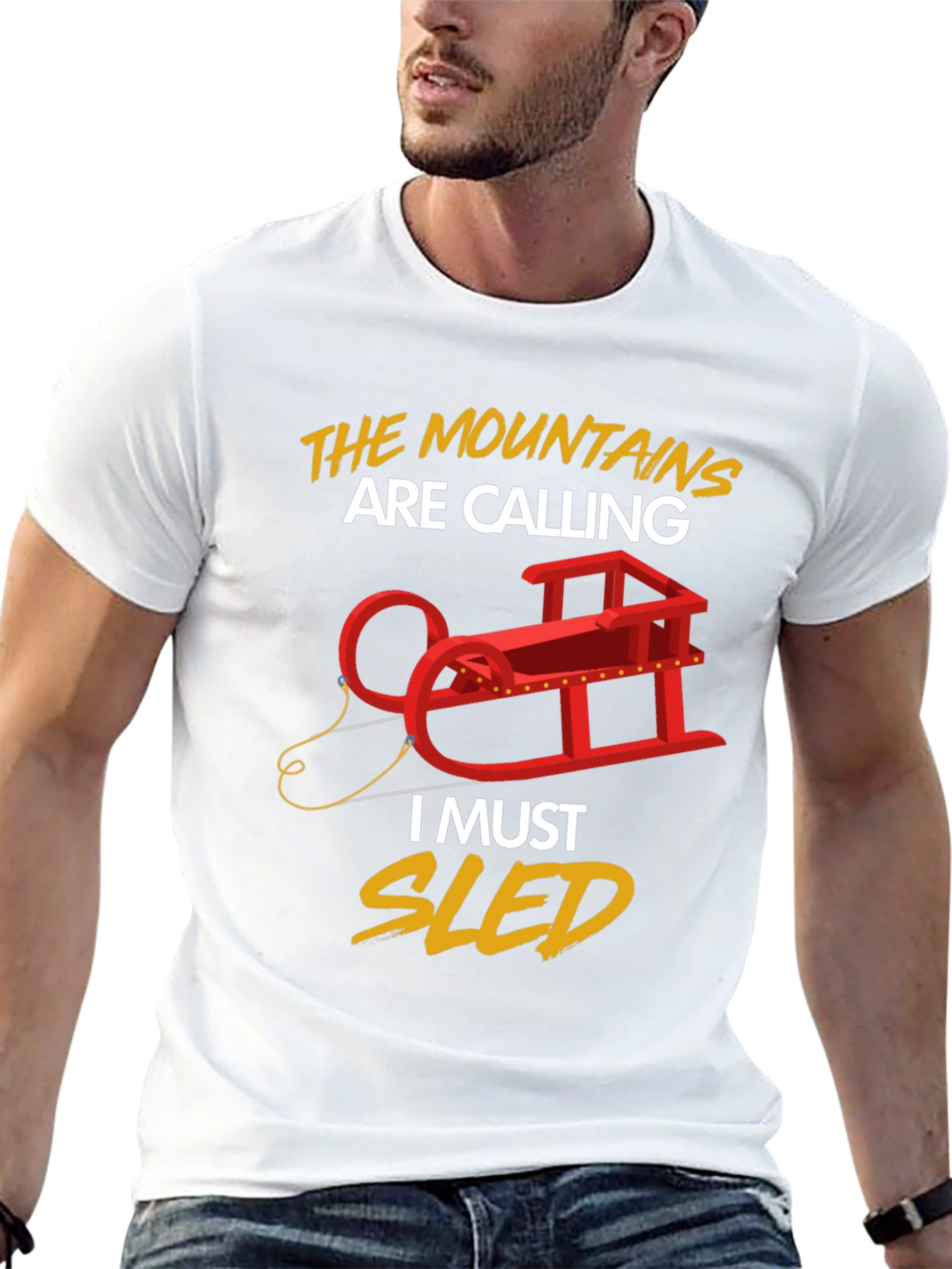 Mountains Are Calling Sledding T-Shirt