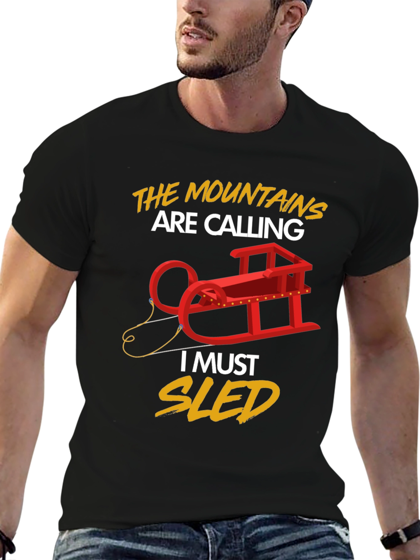 Mountains Are Calling Sledding T-Shirt
