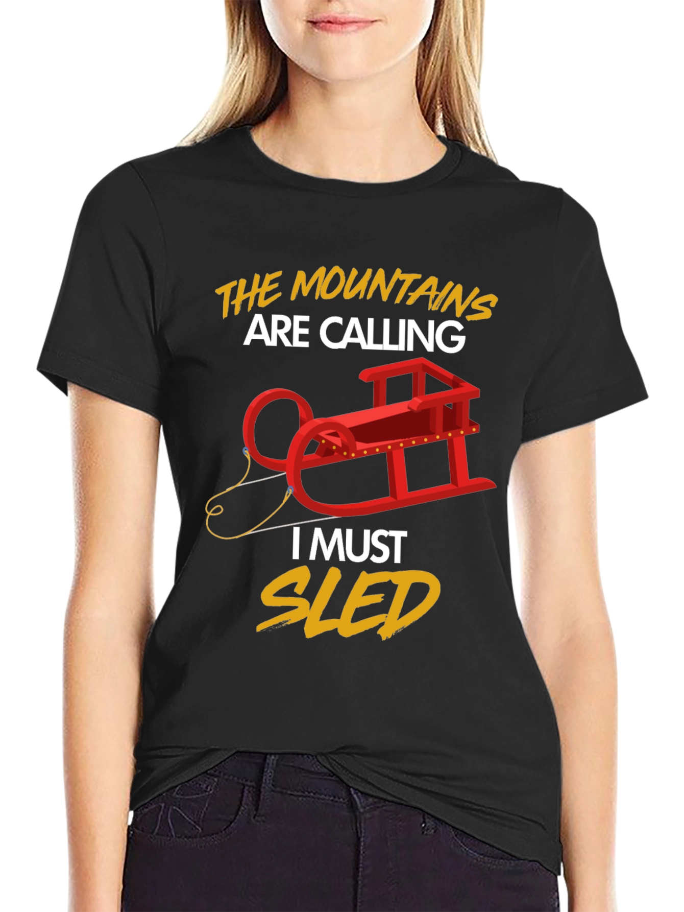 Mountains Are Calling Sledding T-Shirt