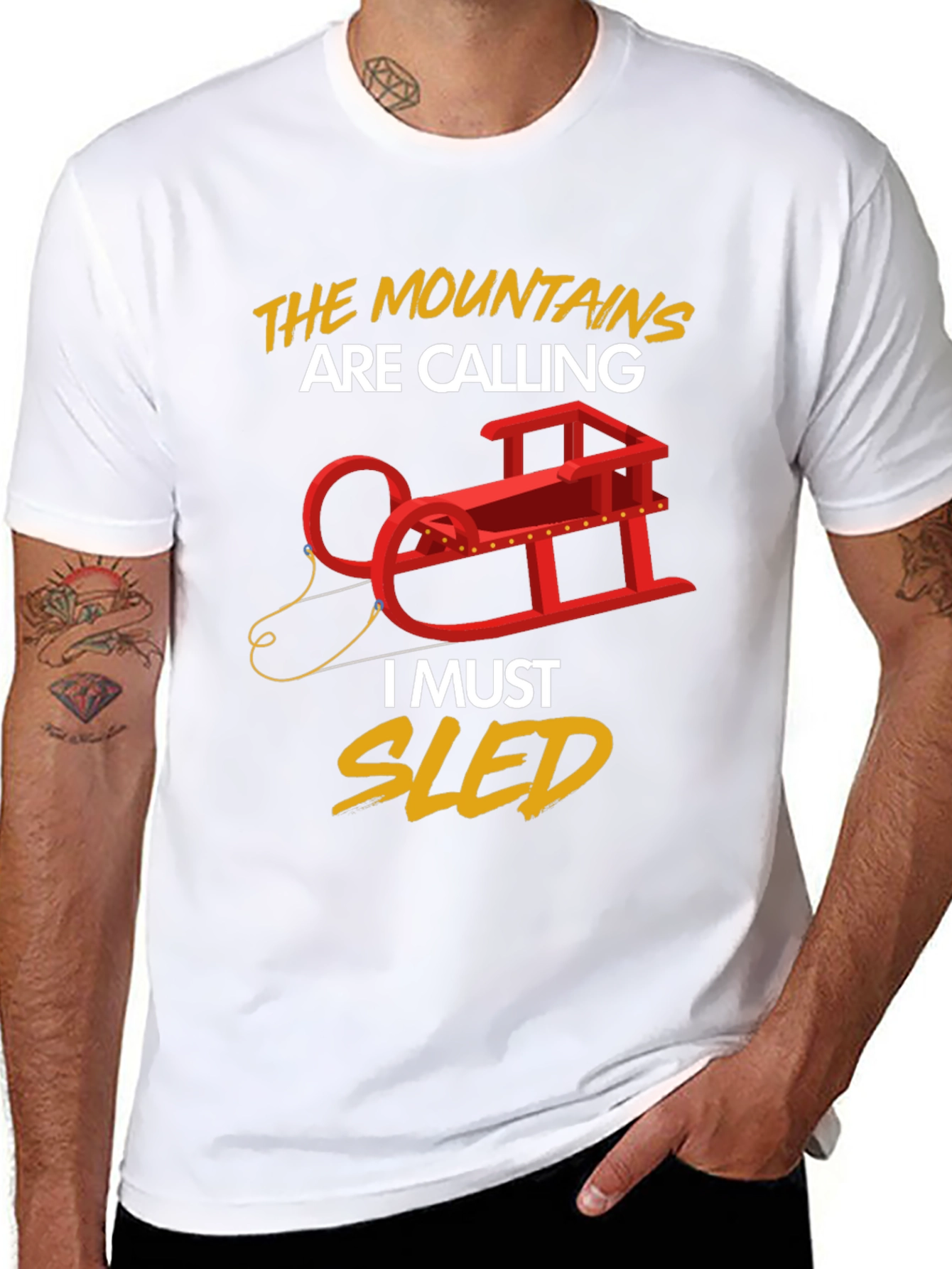 Mountains Are Calling Sledding T-Shirt