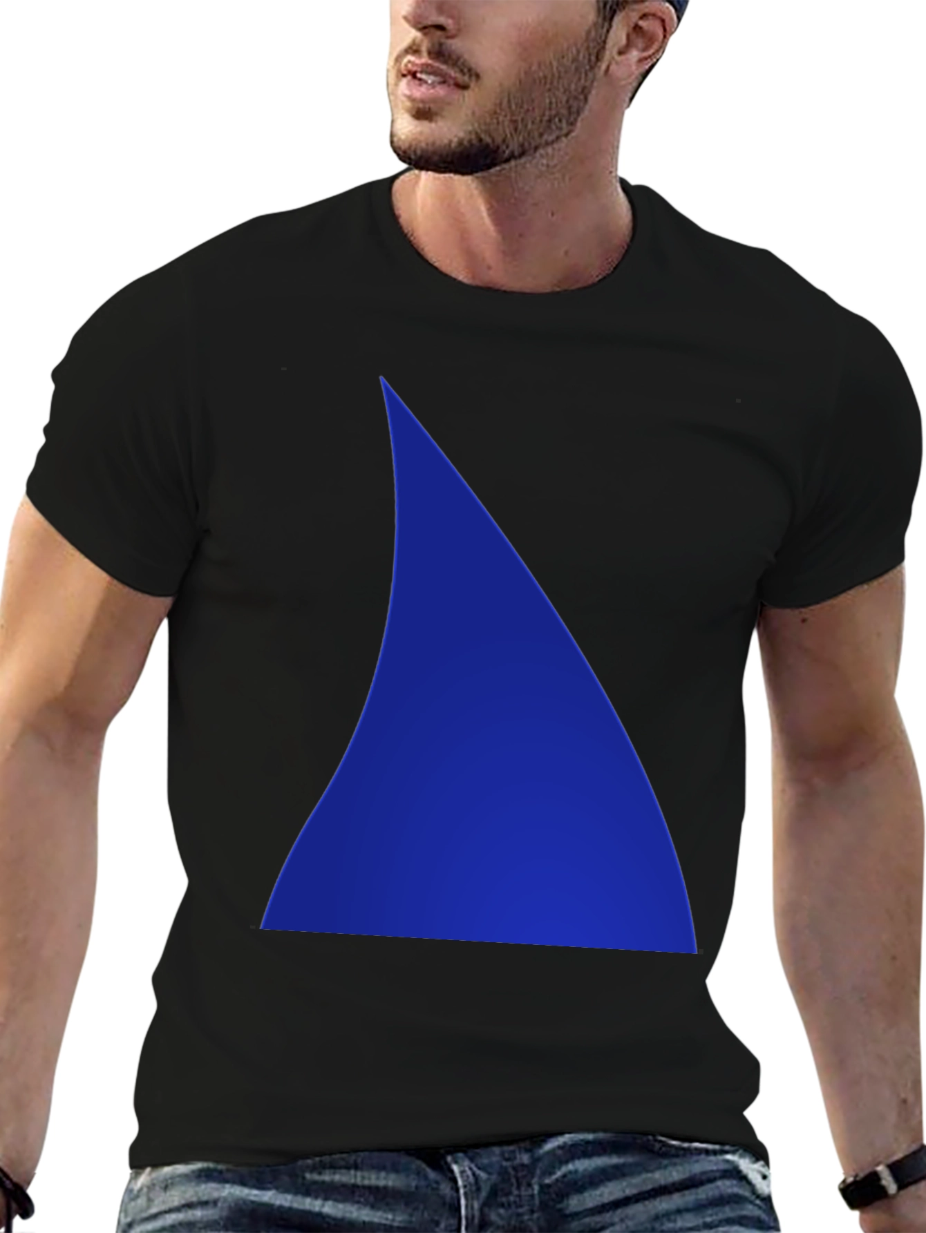 Blue Triangle Graphic Tee - Mens Black T-Shirt