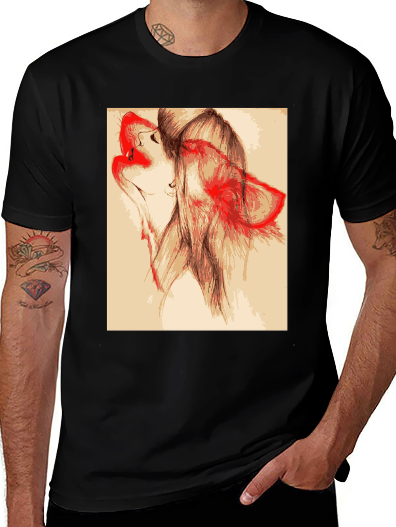 Wolf Art Graphic Tee - Black Unisex T-Shirt