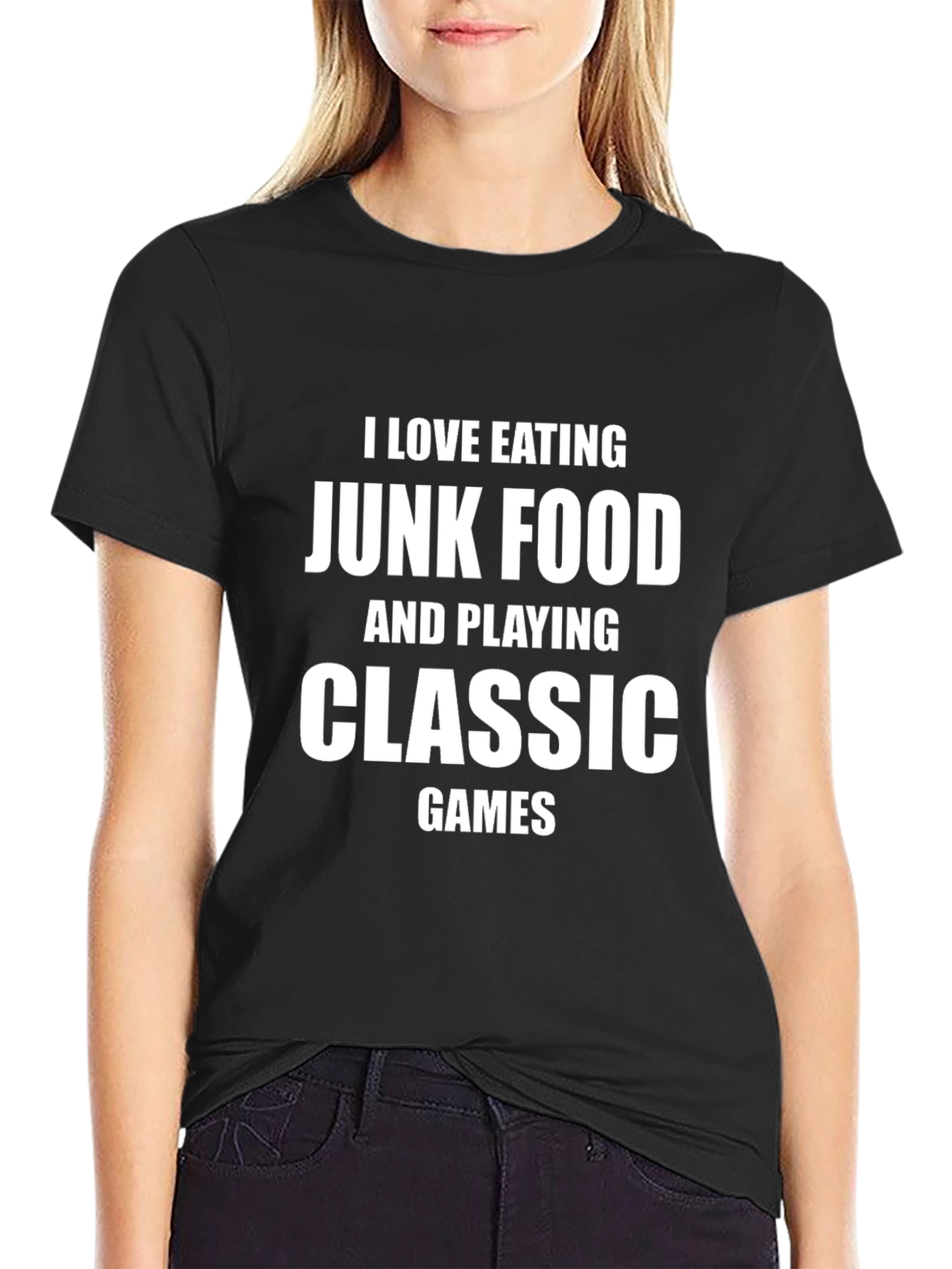 Junk Food & Classic Games Black Graphic Tee