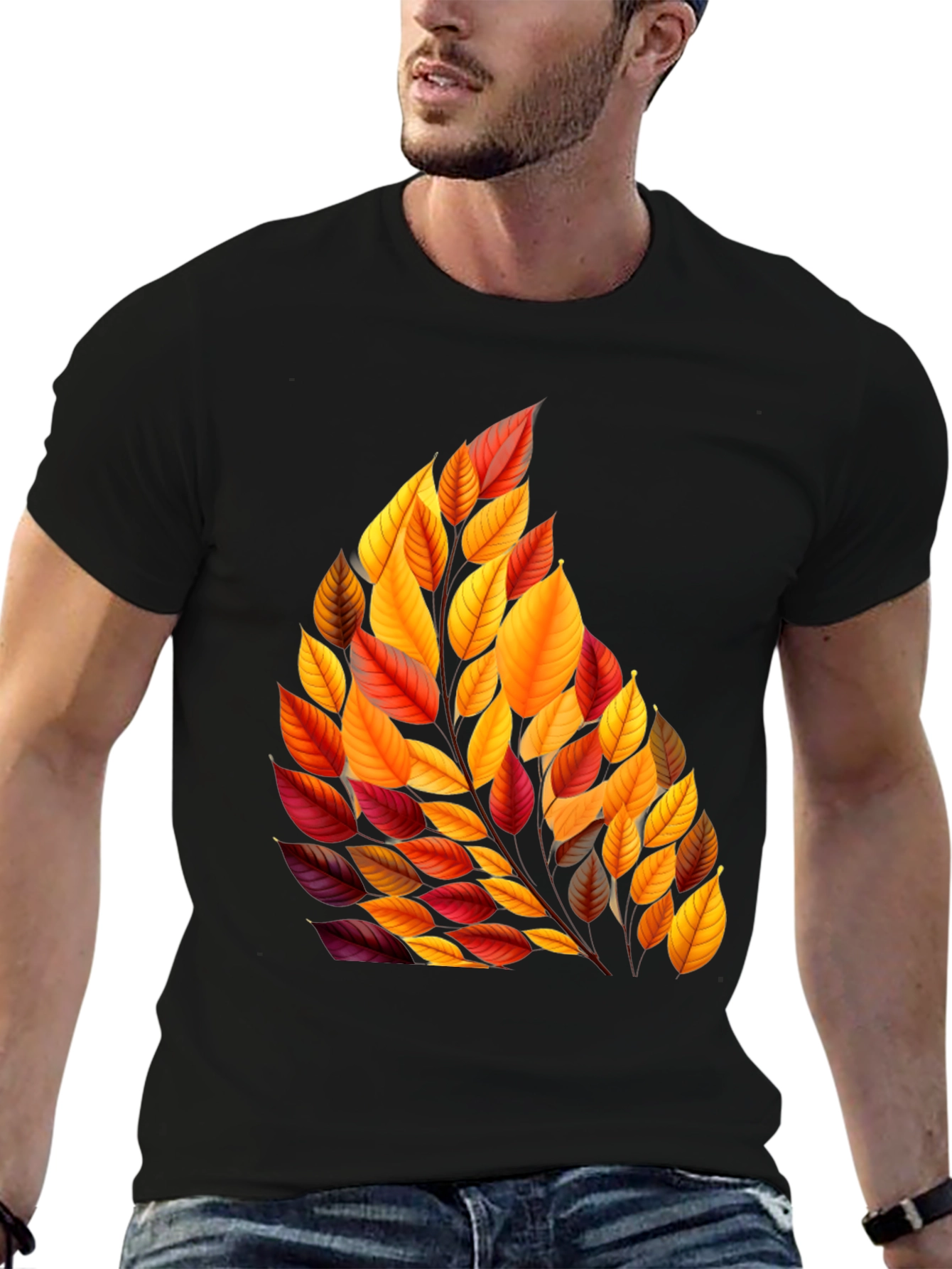 Autumn Leaves Graphic T-Shirt - Stylish Fall Design