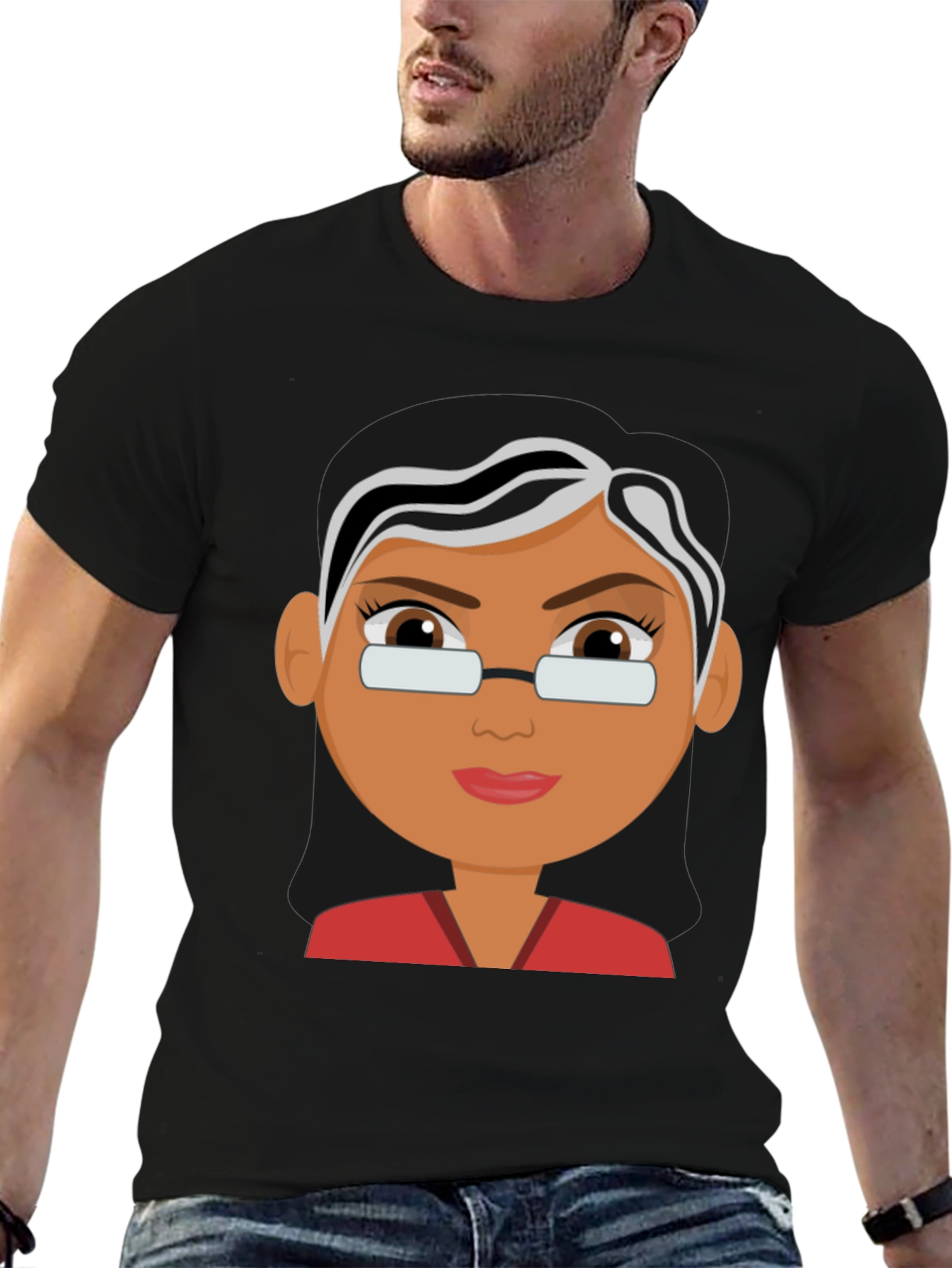Cartoon Ruth Bader Ginsburg T-Shirt Black Cotton Tee