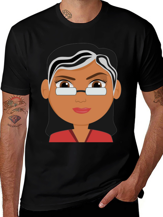 Cartoon Ruth Bader Ginsburg T-Shirt Black Cotton Tee