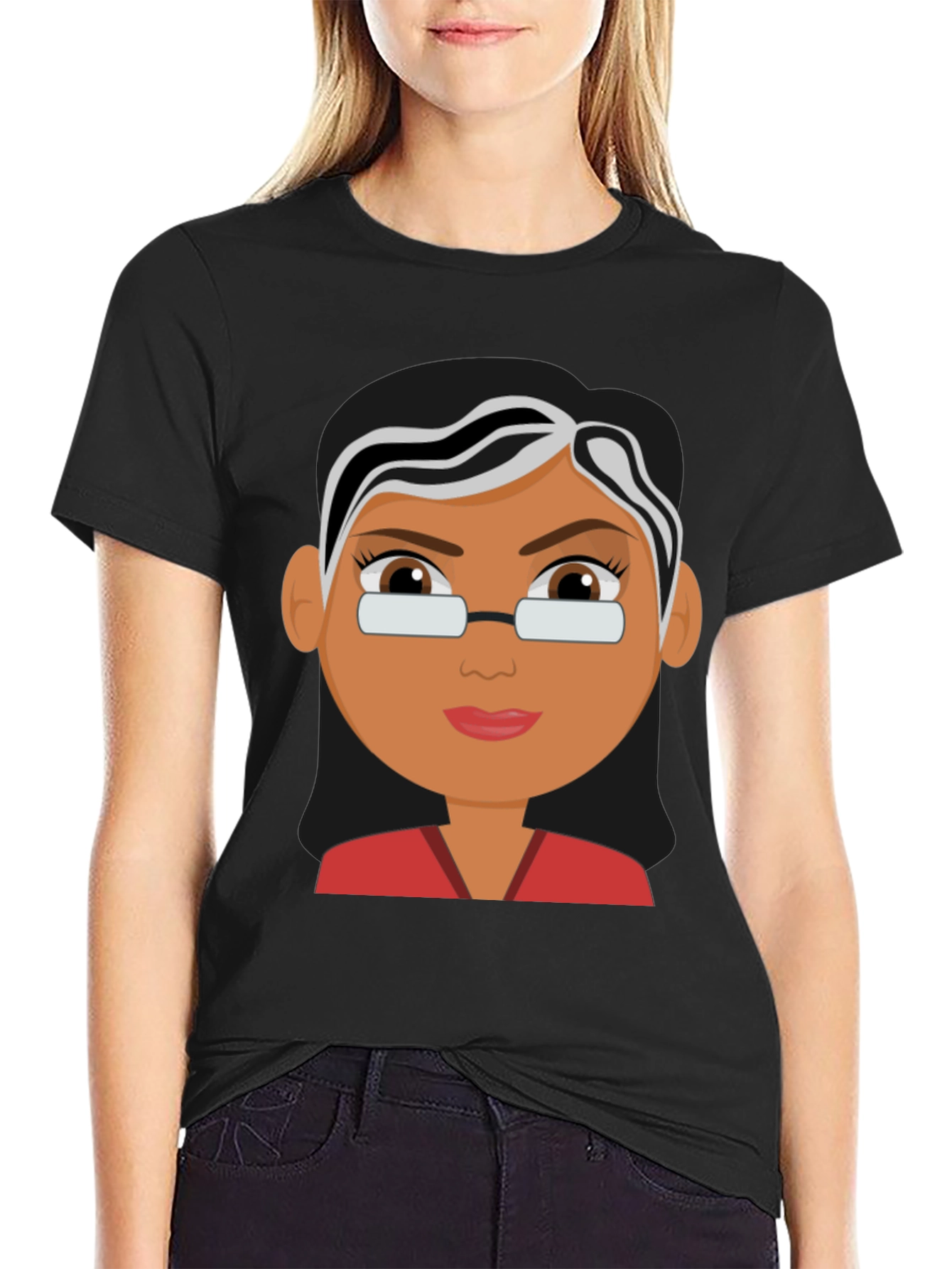 Cartoon Ruth Bader Ginsburg T-Shirt Black Cotton Tee