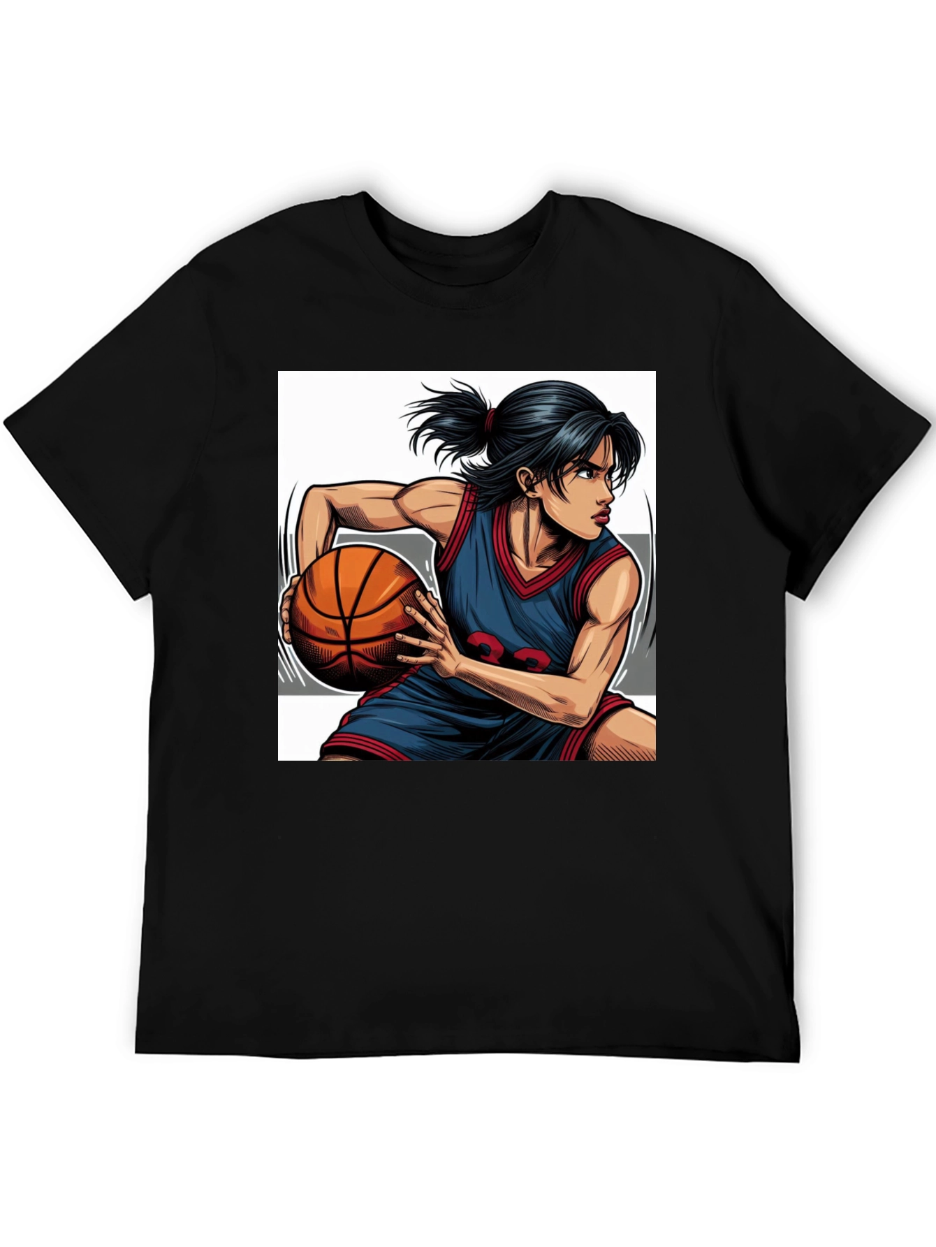Basketball Player Graphic Tee - Black