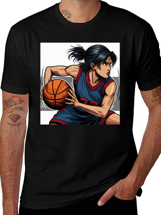 Basketball Player Graphic Tee - Black